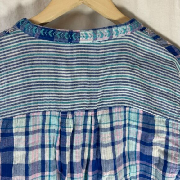 Angel Heart Boutique Boho Stripe/Plaid Embroidered Tunic Top Sz 1X - Picture 7 of 7
